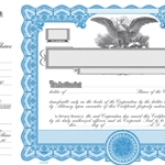 Goes 6388 Stock Certificates-Blue-15"x8.5"