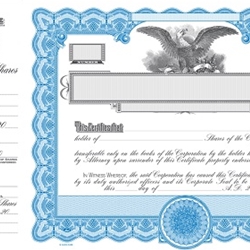Stock Certificate 6388 Custom Printed