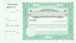 Stock Certificate 133 Custom Printed
