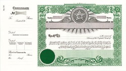 Stock Certificate 150 Custom Printed