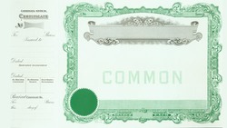 Stock Certificate 175 Custom Printed