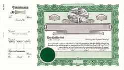 Stock Certificate 214 Custom Printed