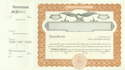 Stock Certificate 508 Custom Printed
