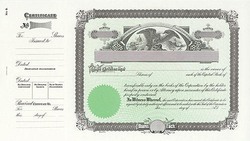 Stock Certificate 9 Custom Printed