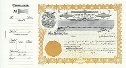 Stock Certificate GOES 90 Custom Printed